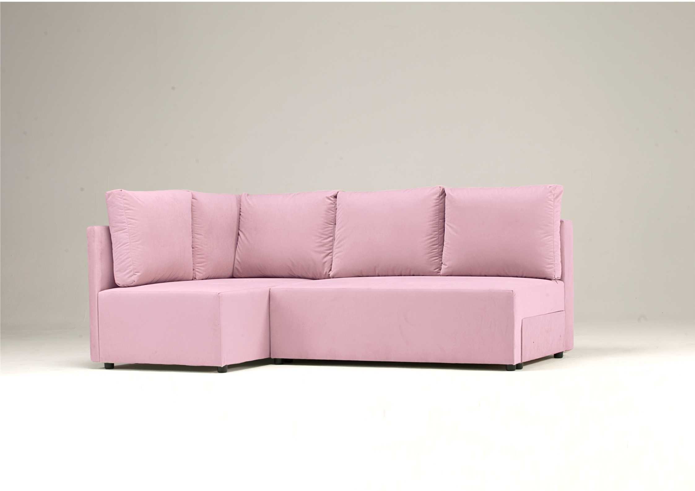 Różowy narożnik rozkładany do bloku